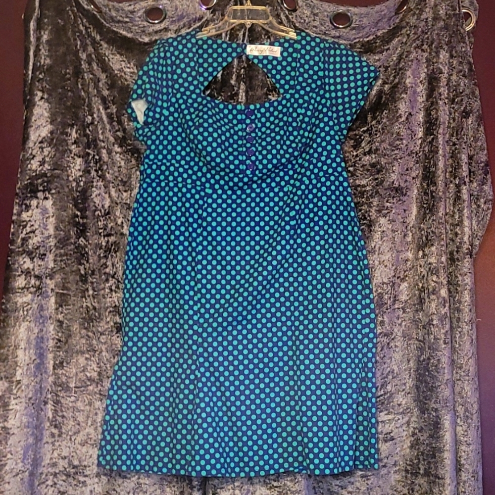 Cherry Velvet Polka Dot Plus Fit and Flare 2X